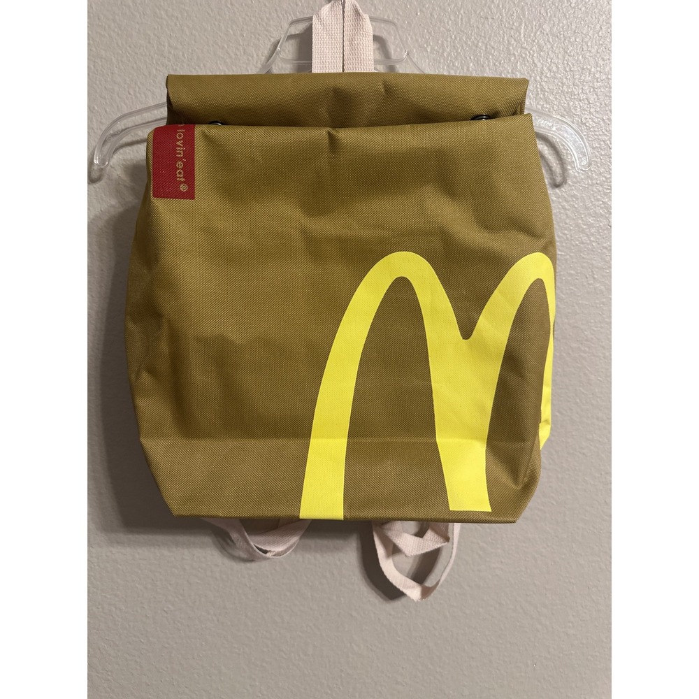 McDonalds Backpack I'm‎ Lovin' It Fast Food Cosplay Brown Yellow Novelty Cute